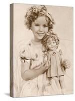 Shirley Temple American Child Star of the 1930s Seen Here with a Shirley Temple Doll-null-Stretched Canvas