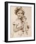 Shirley Temple American Child Star of the 1930s Seen Here with a Shirley Temple Doll-null-Framed Photographic Print