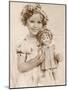 Shirley Temple American Child Star of the 1930s Seen Here with a Shirley Temple Doll-null-Mounted Photographic Print