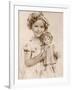 Shirley Temple American Child Star of the 1930s Seen Here with a Shirley Temple Doll-null-Framed Photographic Print