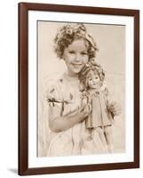 Shirley Temple American Child Star of the 1930s Seen Here with a Shirley Temple Doll-null-Framed Photographic Print