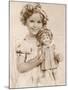 Shirley Temple American Child Star of the 1930s Seen Here with a Shirley Temple Doll-null-Mounted Photographic Print