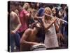 Shirtless Male Drummer and Dress Wearing Female Flutist Jamming During Woodstock Music Festival-Bill Eppridge-Stretched Canvas