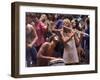 Shirtless Male Drummer and Dress Wearing Female Flutist Jamming During Woodstock Music Festival-Bill Eppridge-Framed Photographic Print