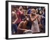 Shirtless Male Drummer and Dress Wearing Female Flutist Jamming During Woodstock Music Festival-Bill Eppridge-Framed Photographic Print