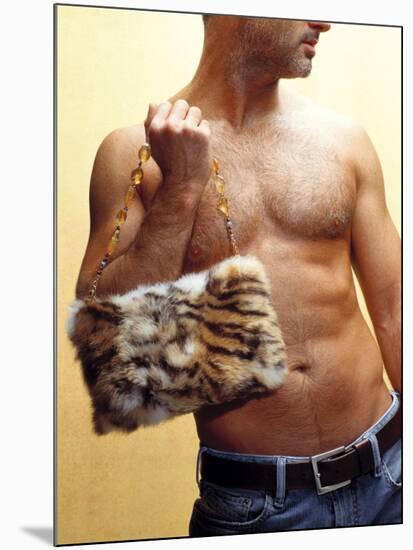 Shirtless Man Carrying an Animal Print Purse-Steve Cicero-Mounted Photographic Print