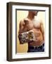 Shirtless Man Carrying an Animal Print Purse-Steve Cicero-Framed Premium Photographic Print