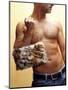 Shirtless Man Carrying an Animal Print Purse-Steve Cicero-Mounted Premium Photographic Print