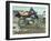 Shirtless Man in Levi Strauss Jeans Lying on Motorcycle Seat at Woodstock Music Festival-Bill Eppridge-Framed Photographic Print