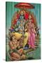 Shiva and Parvati with Hanuman-null-Stretched Canvas