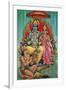 Shiva and Parvati with Hanuman-null-Framed Art Print
