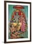 Shiva and Parvati with Hanuman-null-Framed Art Print