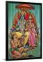 Shiva and Parvati with Hanuman-null-Framed Art Print