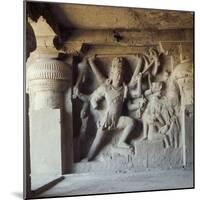 Shiva, Destroyer of the Elephants, Kailasa, Ellora, Maharashtra State, India-Robert Harding-Mounted Photographic Print