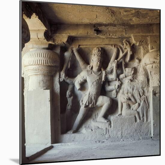 Shiva, Destroyer of the Elephants, Kailasa, Ellora, Maharashtra State, India-Robert Harding-Mounted Photographic Print