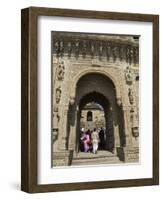 Shiva Hindu Temple and Ahilya Fort Complex on Banks of the Narmada River-R H Productions-Framed Photographic Print