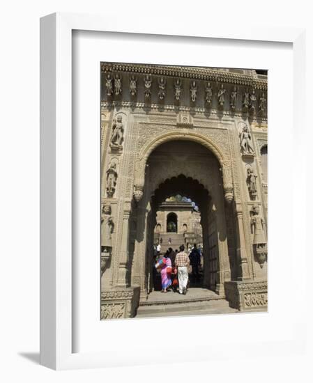 Shiva Hindu Temple and Ahilya Fort Complex on Banks of the Narmada River-R H Productions-Framed Photographic Print