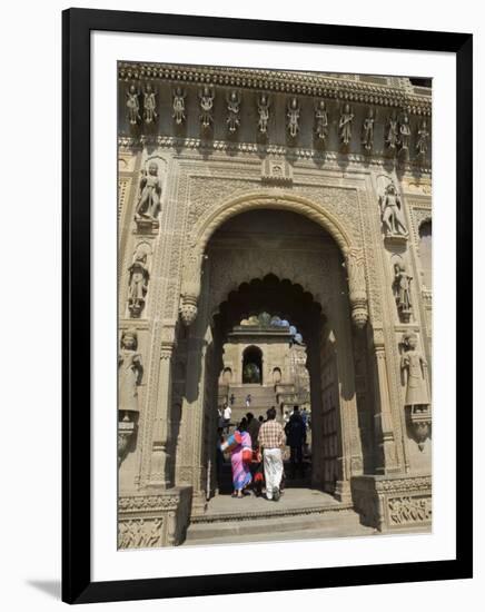 Shiva Hindu Temple and Ahilya Fort Complex on Banks of the Narmada River-R H Productions-Framed Photographic Print