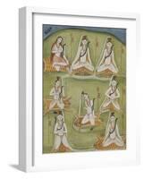 Shiva in Eight Yogic Postures, India-null-Framed Giclee Print