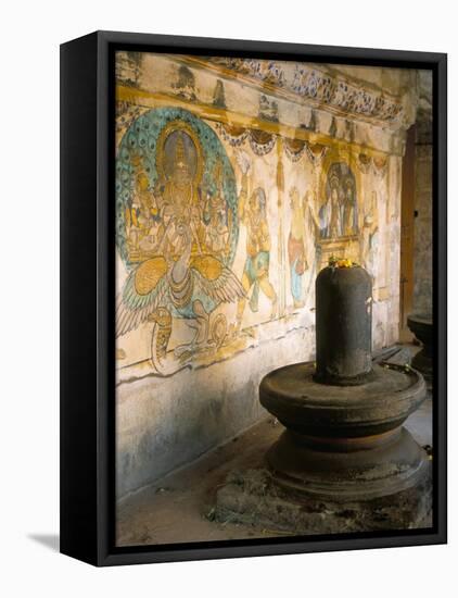 Shiva Lingam in 10th Century Temple of Sri Brihadeswara, Thanjavur, India-Occidor Ltd-Framed Stretched Canvas