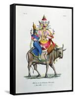 Shiva, One of the Gods of the Hindu Trinity (Trimurt) with His Consort Parvati, C19th Century-A Geringer-Framed Stretched Canvas