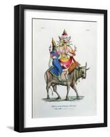 Shiva, One of the Gods of the Hindu Trinity (Trimurt) with His Consort Parvati, C19th Century-A Geringer-Framed Giclee Print