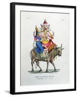 Shiva, One of the Gods of the Hindu Trinity (Trimurt) with His Consort Parvati, C19th Century-A Geringer-Framed Giclee Print