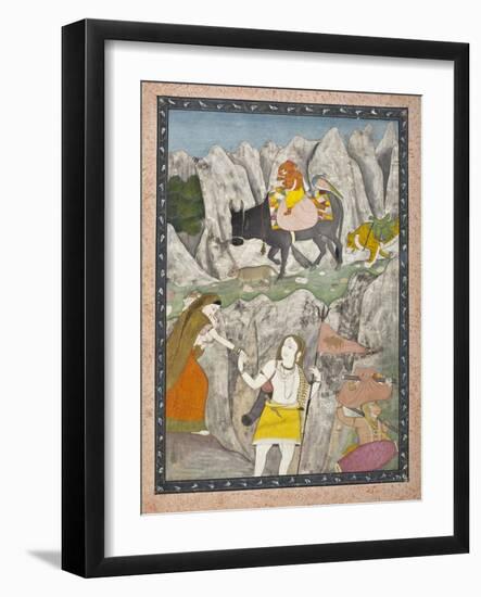 Shiva's Family on the March-null-Framed Art Print