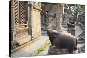 Shiva Shrines at Pashupatinath Temple, UNESCO World Heritage Site, Kathmandu, Nepal, Asia-Ian Trower-Stretched Canvas