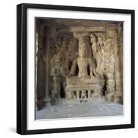 Shiva the Great Ascetic, Kailasa, Ellora, Unesco World Heritage Site, Maharashtra State, India-Robert Harding-Framed Photographic Print