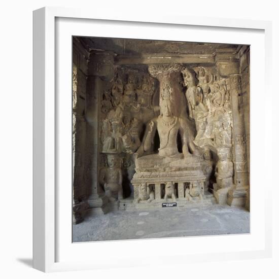Shiva the Great Ascetic, Kailasa, Ellora, Unesco World Heritage Site, Maharashtra State, India-Robert Harding-Framed Photographic Print