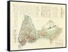 Shizuoka-ken, Japan - Panoramic Map-Lantern Press-Framed Stretched Canvas