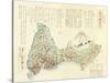 Shizuoka-ken, Japan - Panoramic Map-Lantern Press-Stretched Canvas