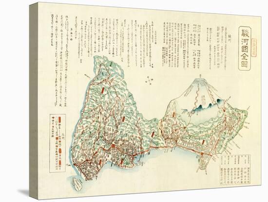 Shizuoka-ken, Japan - Panoramic Map-Lantern Press-Stretched Canvas