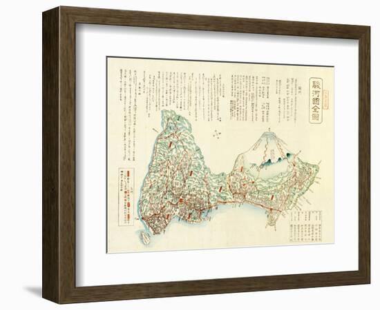 Shizuoka-ken, Japan - Panoramic Map-Lantern Press-Framed Art Print