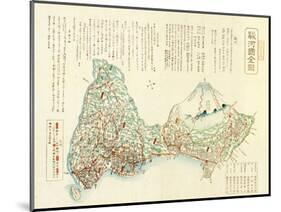 Shizuoka-ken, Japan - Panoramic Map-Lantern Press-Mounted Art Print