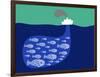 Shoal of Fish in the Boat Fishnet-Complot-Framed Art Print