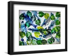 shoal of fish (oil on canvas)-jocasta shakespeare-Framed Giclee Print