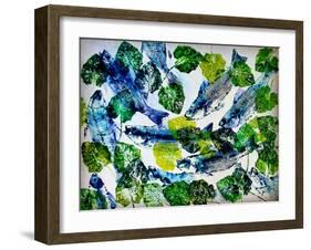 shoal of fish (oil on canvas)-jocasta shakespeare-Framed Giclee Print