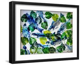 shoal of fish (oil on canvas)-jocasta shakespeare-Framed Giclee Print