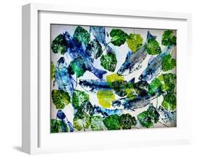 shoal of fish (oil on canvas)-jocasta shakespeare-Framed Giclee Print