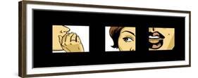 Shocking News, Gossiping Women Comics Style Drawing-lavitrei-Framed Premium Giclee Print