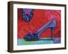 Shoe Blue Leopard-Fiona Stokes-Gilbert-Framed Giclee Print