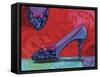 Shoe Blue Leopard-Fiona Stokes-Gilbert-Framed Stretched Canvas
