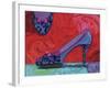 Shoe Blue Leopard-Fiona Stokes-Gilbert-Framed Giclee Print