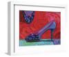 Shoe Blue Leopard-Fiona Stokes-Gilbert-Framed Giclee Print