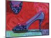 Shoe Blue Leopard-Fiona Stokes-Gilbert-Mounted Giclee Print