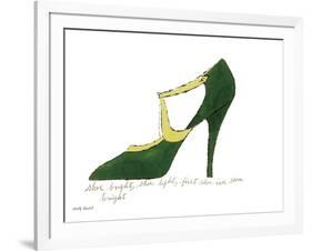 Shoe bright, shoe light, first shoe I've seen tonight (from: A La Recherche du Shoe Perdu by Andy W-Andy Warhol-Framed Art Print