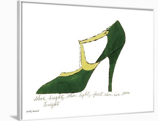 Shoe bright, shoe light, first shoe I've seen tonight (from: A La Recherche du Shoe Perdu by Andy W-Andy Warhol-Framed Art Print