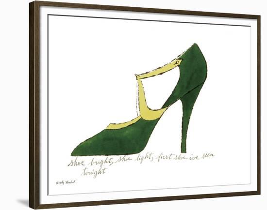 Shoe bright, shoe light, first shoe I've seen tonight (from: A La Recherche du Shoe Perdu by Andy W-Andy Warhol-Framed Art Print